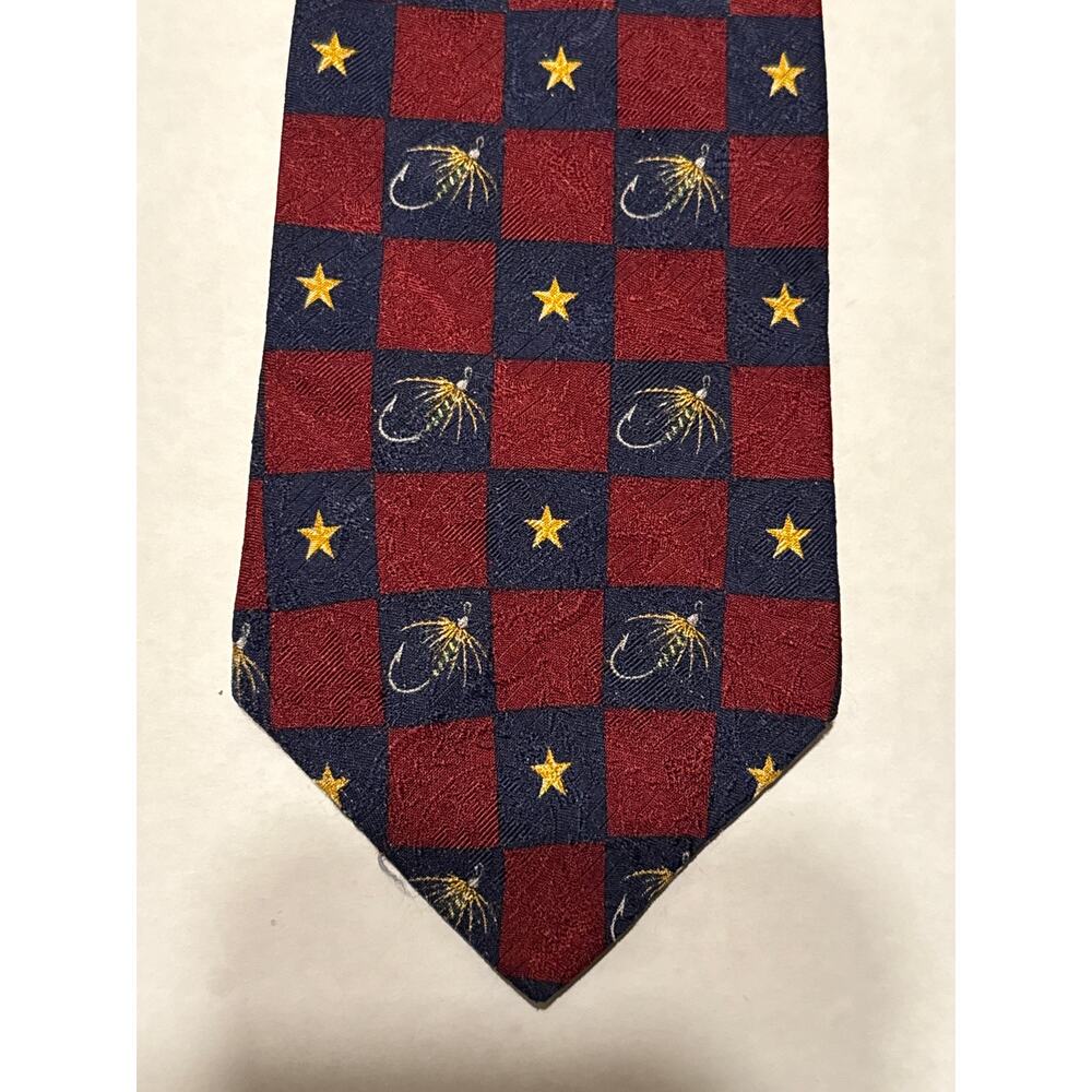Tommy Hilfiger Vintage‎ 100% Silk Tie,  Fishing Lure Design